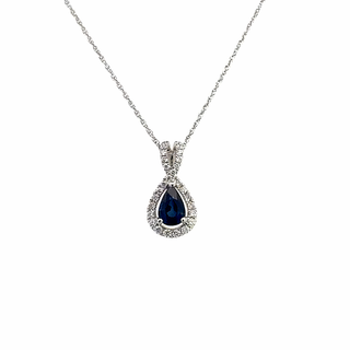 Teardrop Halo Necklace | 14k White