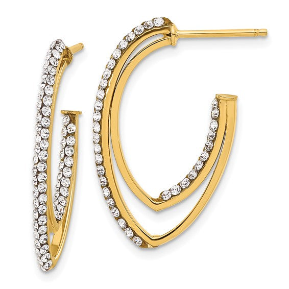 Double Row "J" Hoop Earrings | 14k Yellow