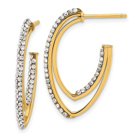 Double Row "J" Hoop Earrings | 14k Yellow