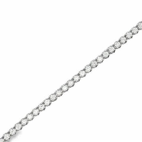 White 14 Karat Traditional, Prong Set Bracelet Length 7 = 2.00tw Round