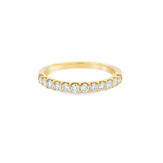 14 Karat Yellow Gold Diamond Wedding Ring, .51ctw Round Brilliant Cut Diamonds