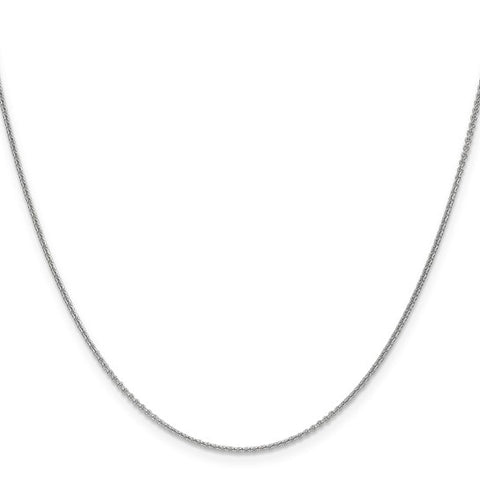 White Polished 18 Karat 1.15Mm Cable Chain Length 18