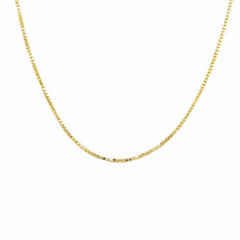 Yellow 14 Karat .75Mm Solid Box Chain Chain Length 18