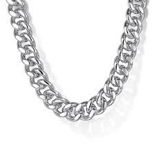 White Sterling Silver Diamond Cut 7Mm Gents Link Chain Length 22