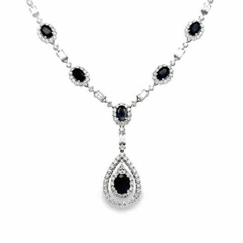 Lady's White 18 Karat Teardrop Dangle Necklace Length 17.5 one = 1.35c