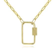 Yellow 14 Karat Rectangle Drop Chain Length 17