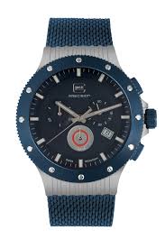 Silver and Blue Titanium Case with Blue Mesh Strap Glock Watch