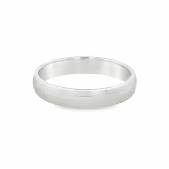 Gent's White 14 Karat 4Mm Half Round Comfort Fit Wedding Band Size 10