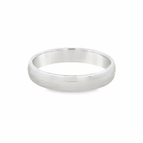 Gent's White 14 Karat 4Mm Half Round Comfort Fit Wedding Band Size 10