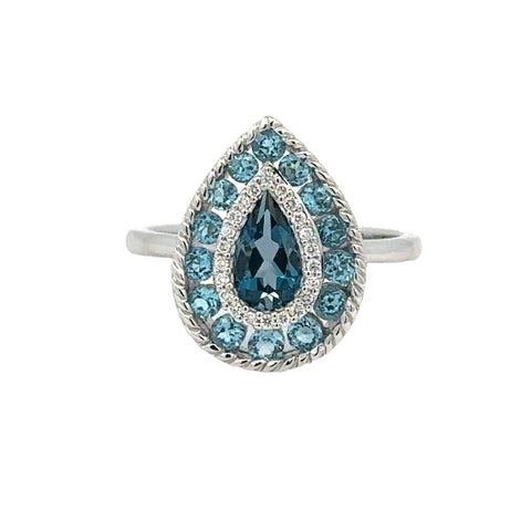 Topaz Fashion Ring | 14k White