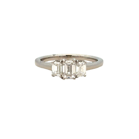 Diamond Three Stone Ring | 14k White