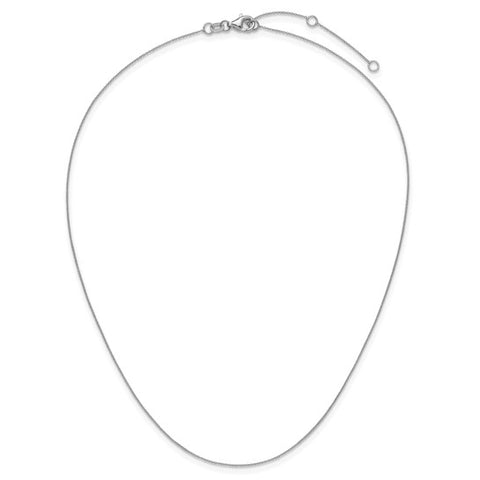 White 14 Karat .8Mm Round Cable Chain Length 18 (16+2)