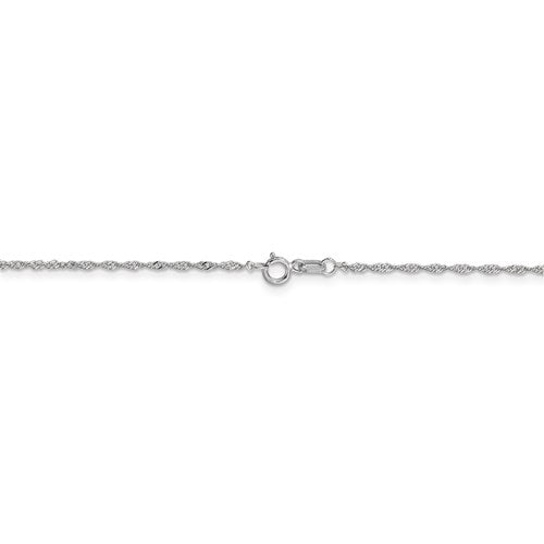 White 10 Karat Sparkle 1Mm Singapore Chain Length 16