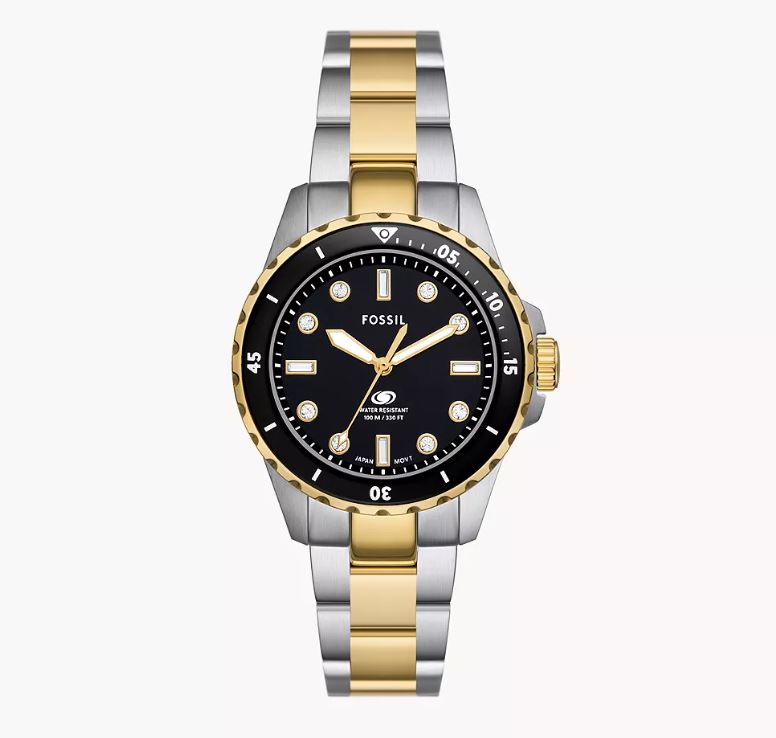 Fossil Blue Dive Three-Hand Two-Tone Stainless Steel Watch