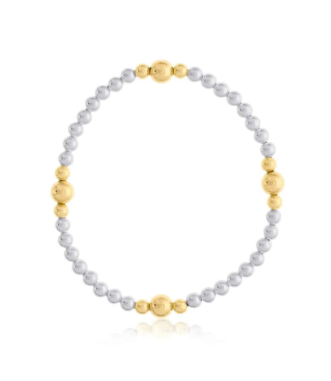 4mm and 6mm Gold Filled Beads, with 4mm Sterling Silver Beads 7''