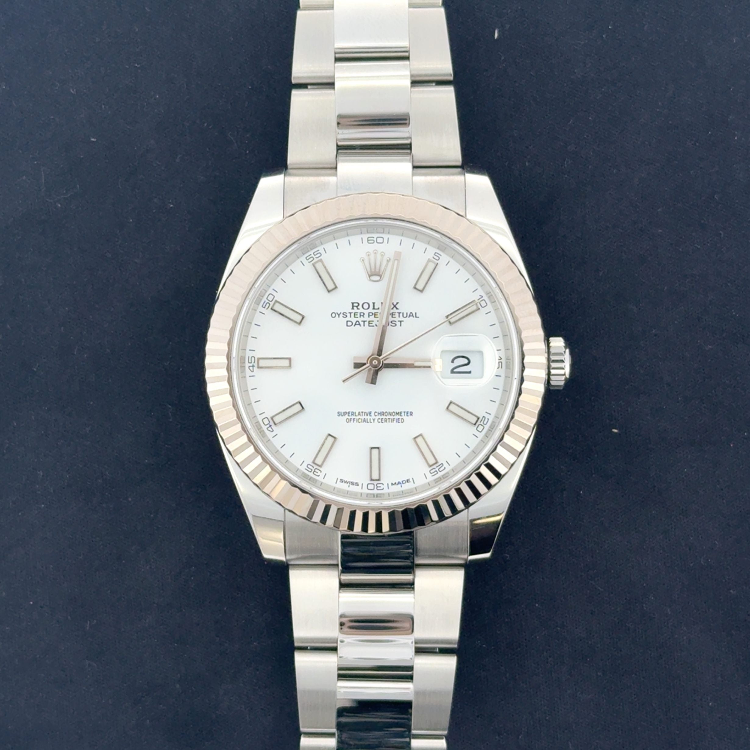 Rolex Datejust  41mm White Dial, with Fluted Bezel, Oyster Bracelet Serial #3Z8315U6 Reference #126334, Pre-Owned 2018. **Not Affiliated with Rolex, All Sales Final.