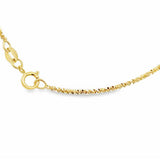 Yellow 14 Karat 1.25Mm Solid Twist Sparkle Criss Cross Chain Length 18