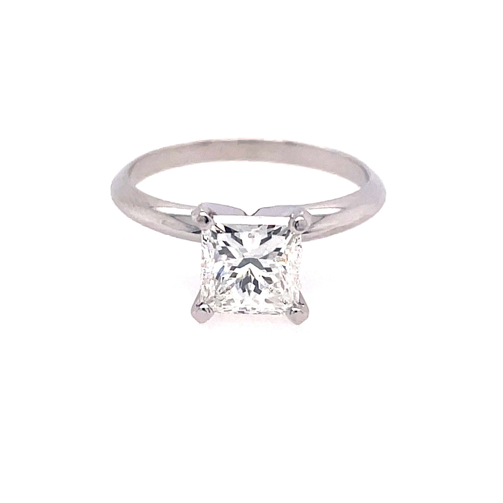 Lady's White 14 Karat Solitaire Engagement Ring With One 1.52Ct Prince