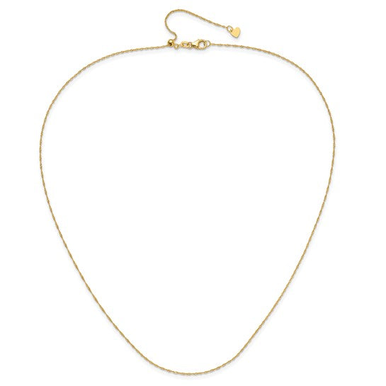 Yellow 10 Karat 1Mm Adjustable Singapore Chain Length 22