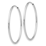 Lady's White 14 Karat 28Mm Endless Tube Hoop Earrings