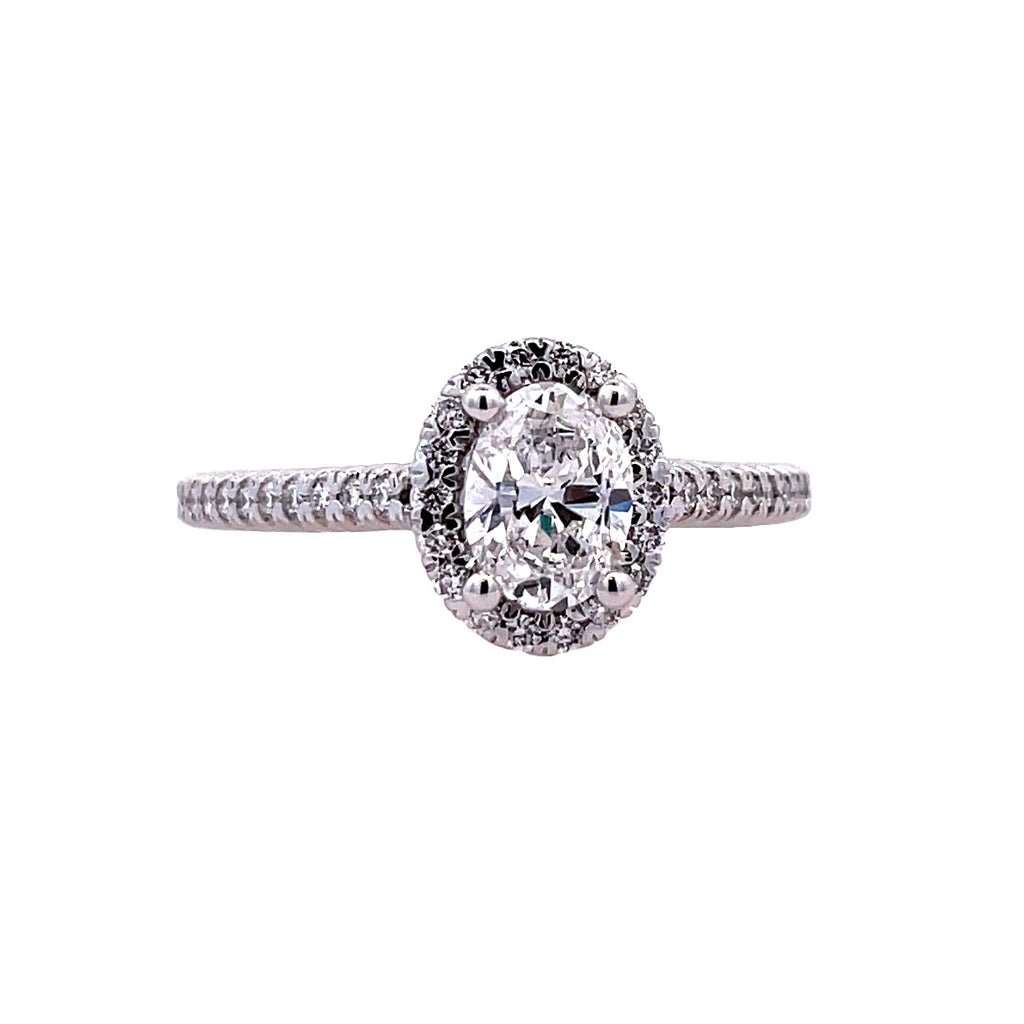 Oval Halo Ring | 14k White (0.80ct Oval)