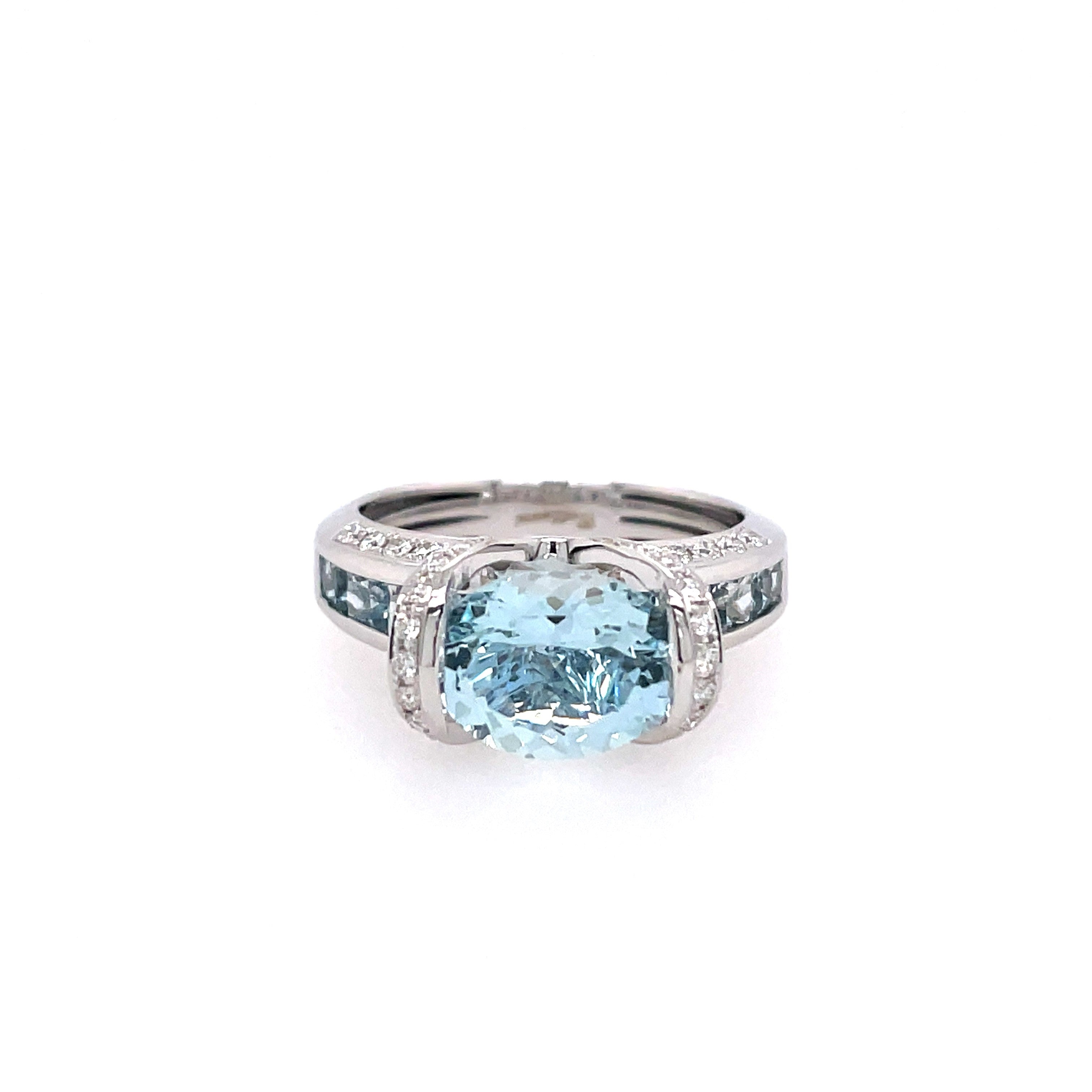 Bridge Fashion Ring | 14k White (2.25ct Oval)
