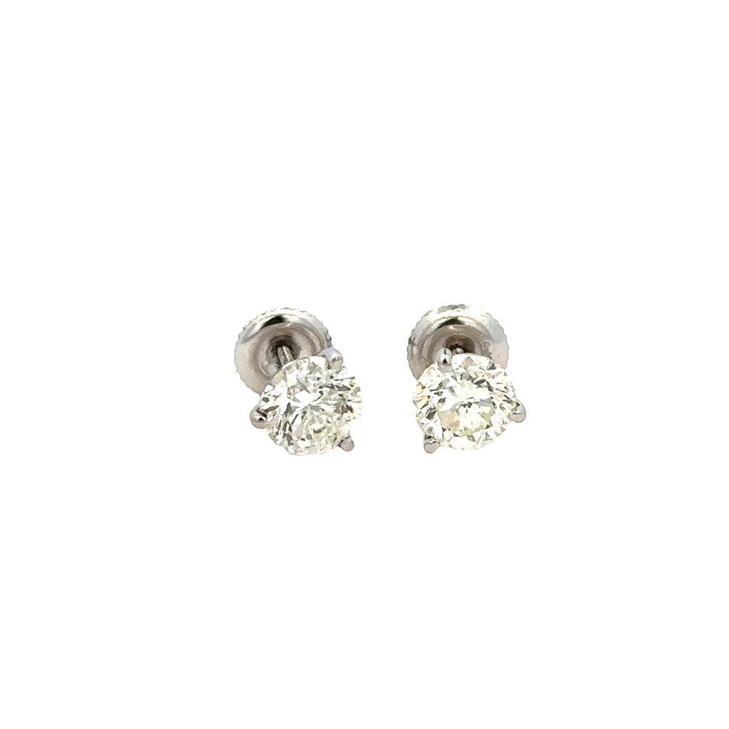 Prong Studs Earrings | 14k White