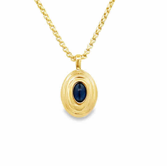 Silent Opus Ripple Cabochon Sapphire, 14ky