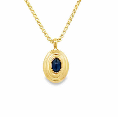 Silent Opus Ripple Cabochon Sapphire, 14ky