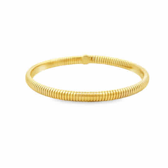 Yellow 14 Karat 5Mm Tubogas Bracelet Length 7