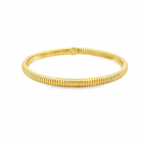 Yellow 14 Karat 5Mm Tubogas Bracelet Length 7