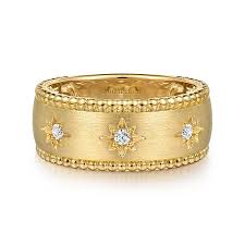 Inlay Starburst Fashion Ring | 14k Yellow