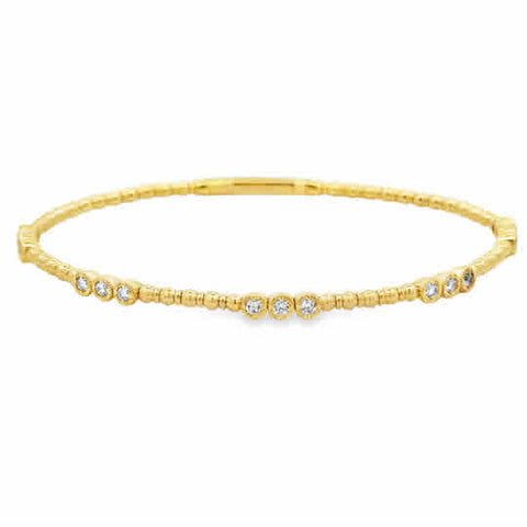 14ky Flexie Three Stone Stations, .50ctw Round Diamonds 6.75''
