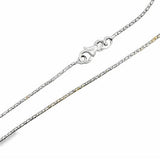 White 14 Karat Diamond Cut 1.2Mm Solid Bird Cage Chain Length 18