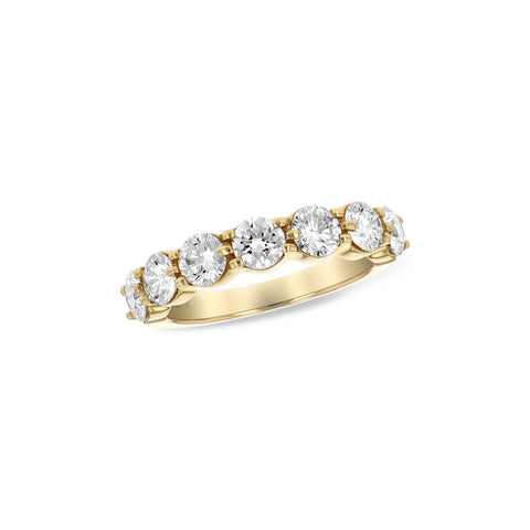 14 Karat Yellow Gold Prong Set Anniversary Ring with 2.00ctw Round Brilliant Cut Diamonds