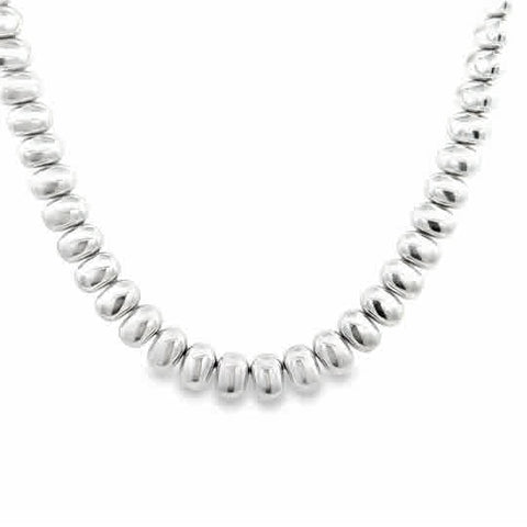 Silent Opus Pebble Necklace 16'' Sterling Silver