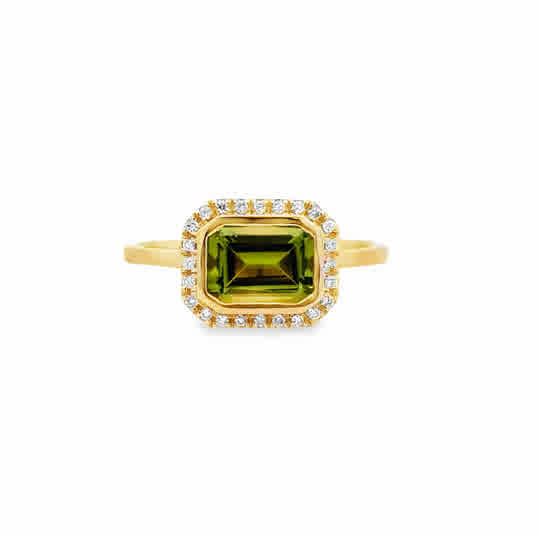 Elegant Yellow Gold Halo Ring