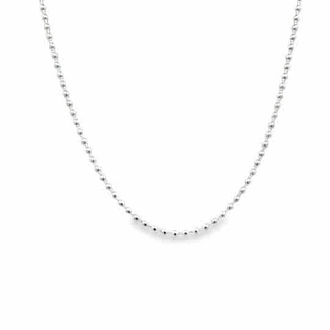 Lady's White Sterling Silver 24" Ball Chain Necklace