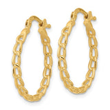 Lady's Yellow 14 Karat Curb Link Hoop Earrings