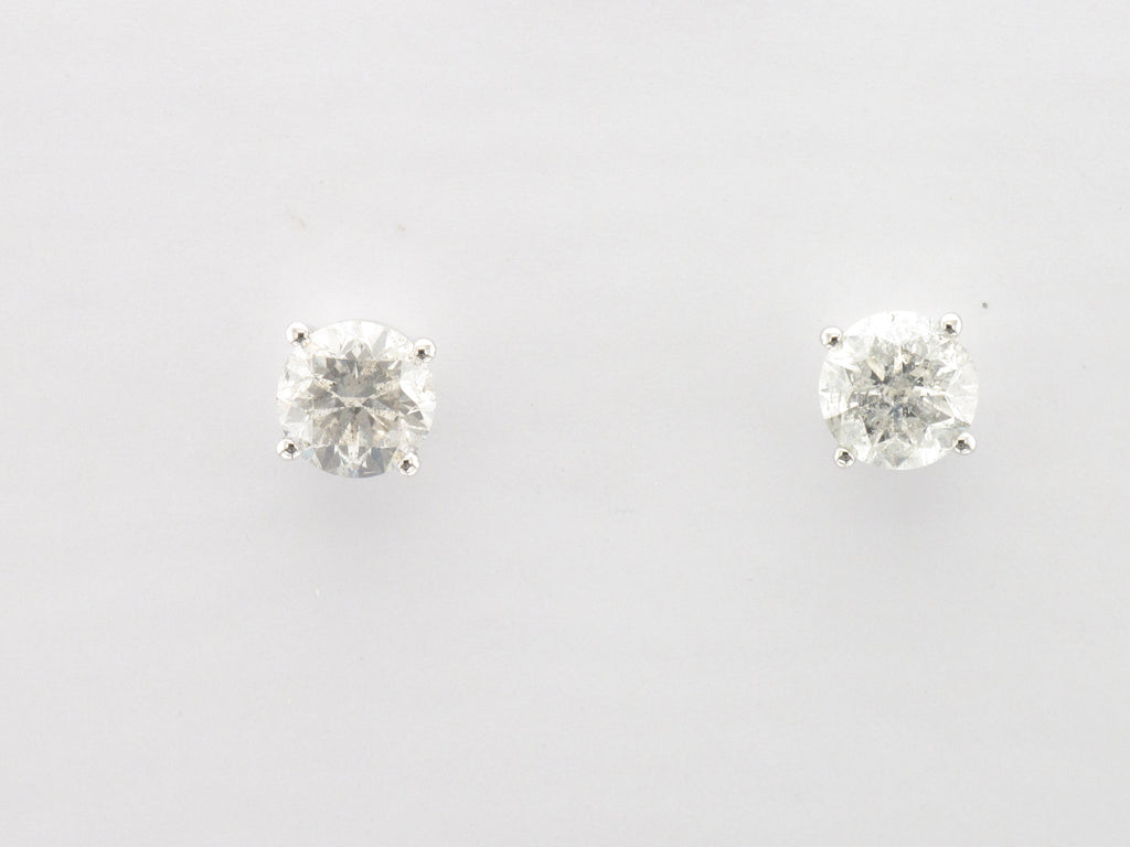 Prong Studs Earrings | 14k White