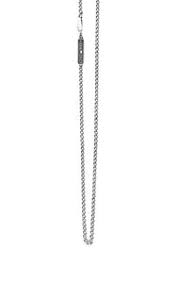 White Sterling Silver 3Mm Onyx Bead Necklace, 24" Fashion Jewelry With