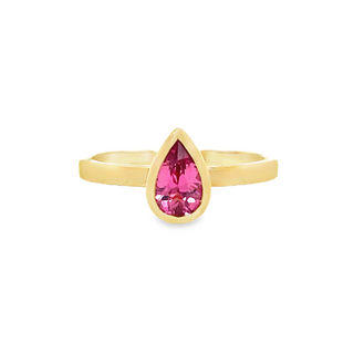 Satin Yumdrop Stackable Ring | 18k Yellow (0.63ct Pear)
