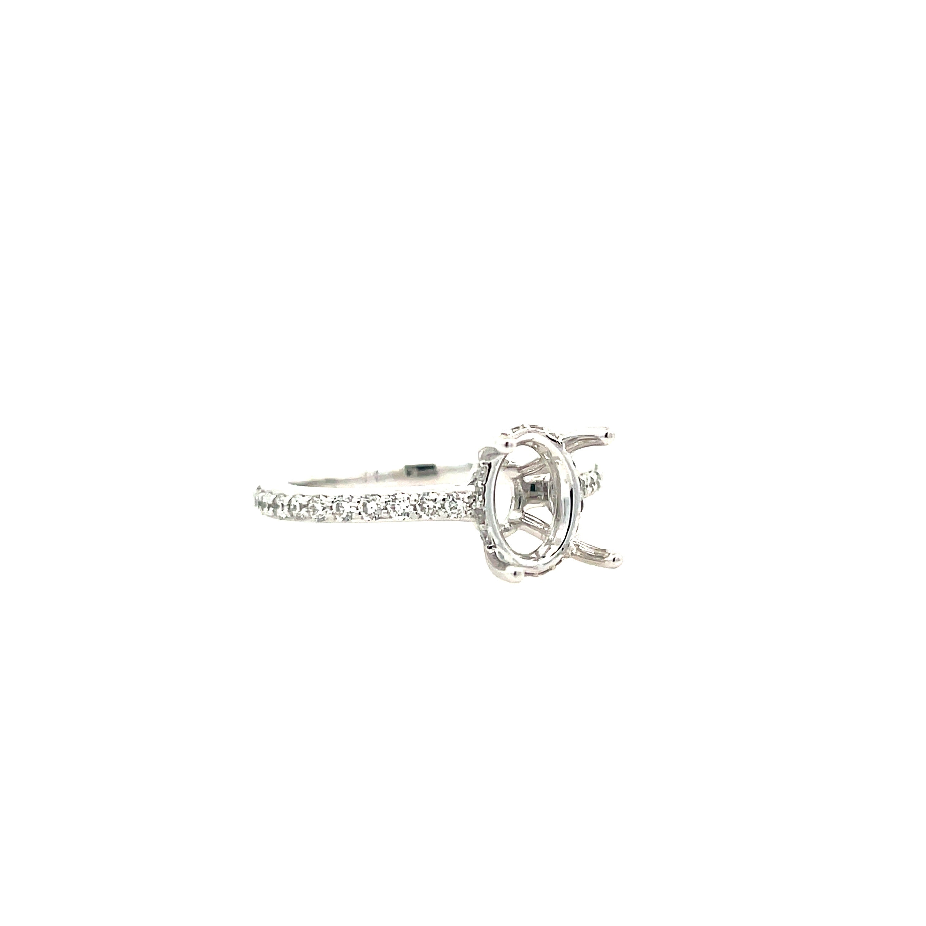Brookside Custom Cathedral Ring | 14k White (Oval)