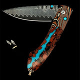 The Spearpoint 'Chuska' |  Mokume Inlaid With Vein Turquoise