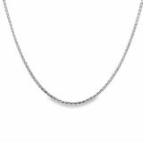 White 14 Karat Diamond Cut 1Mm Solid Spiga Wheat Chain Length 18