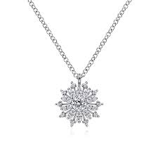 Cluster Halo Necklace | 14k White